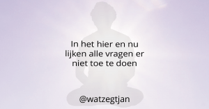 In het hier en nu lijken alle vragen er niet toe te doen