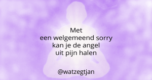 Met een welgemeend sorry kan je de angel uit pijn halen