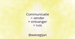 Communicatie = zender + ontvanger + ruis