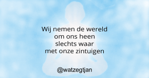 Wij nemen de wereld om ons heen slechts waar met onze zintuigen