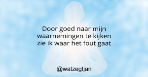 Door goed naar mijn waarnemingen te kijken zie ik waar het fout gaat