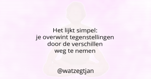 Het lijkt simpel: je overwint tegenstellingen door de verschillen weg te nemen