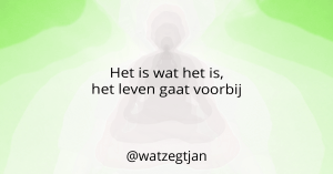 Het is wat het is, het leven gaat voorbij
