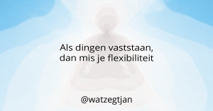 Als dingen vaststaan, dan mis je flexibiliteit