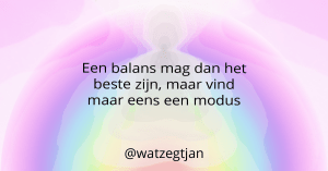 Een balans mag dan het beste zijn, maar vind maar eens een modus