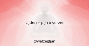 Lijden = pijn x verzet.