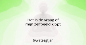 Het is de vraag of mijn zelfbeeld klopt