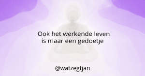 Ook het werkende leven is maar een gedoetje